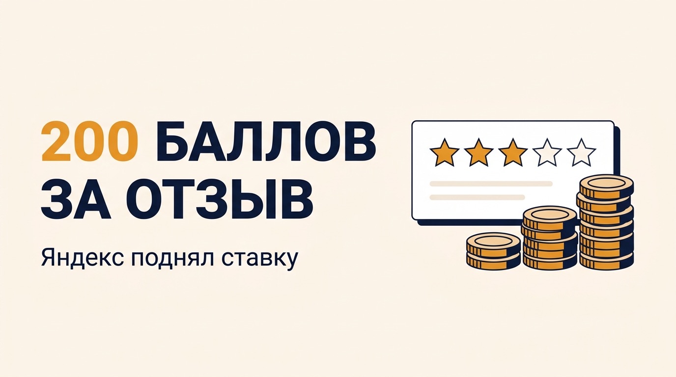 Яндекс поднял ставку за отзыв до 200 баллов. Считаю, поможет ли это получить метку «Надёжный бизнес»